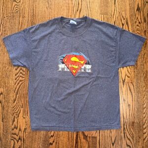 Hanes Papote Drag Racing Mazda RX-7 Superman Graphic T-Shirt XL Gray